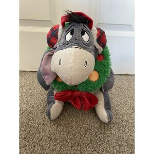 Disney Christmas Plush Eeyore Holiday Earmuff Wreath Plush Stuffed Animal